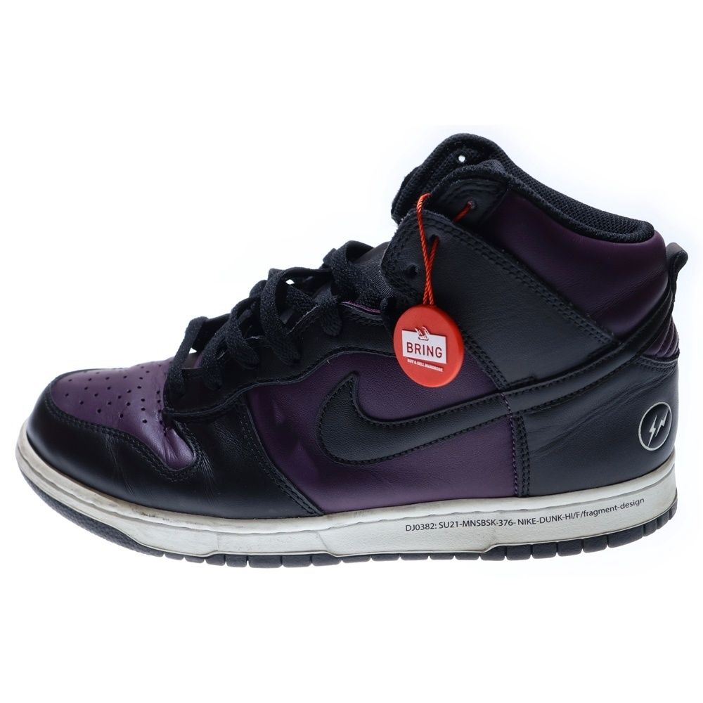 NIKE (ナイキ) ×Fragment Dunk High City Pack ×フラグメント ダンク ハイ シティパック 北京 ハイカットスニーカー DJ0382-600 ブラック/パープル US10.5/28.5cm