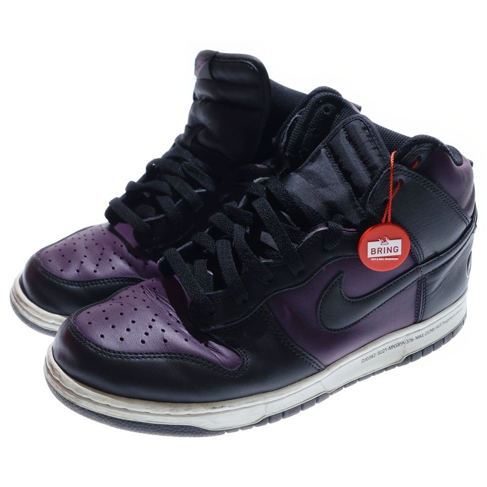NIKE (ナイキ) ×Fragment Dunk High City Pack ×フラグメント ダンク ハイ シティパック 北京 ハイカットスニーカー DJ0382-600 ブラック/パープル US10.5/28.5cm