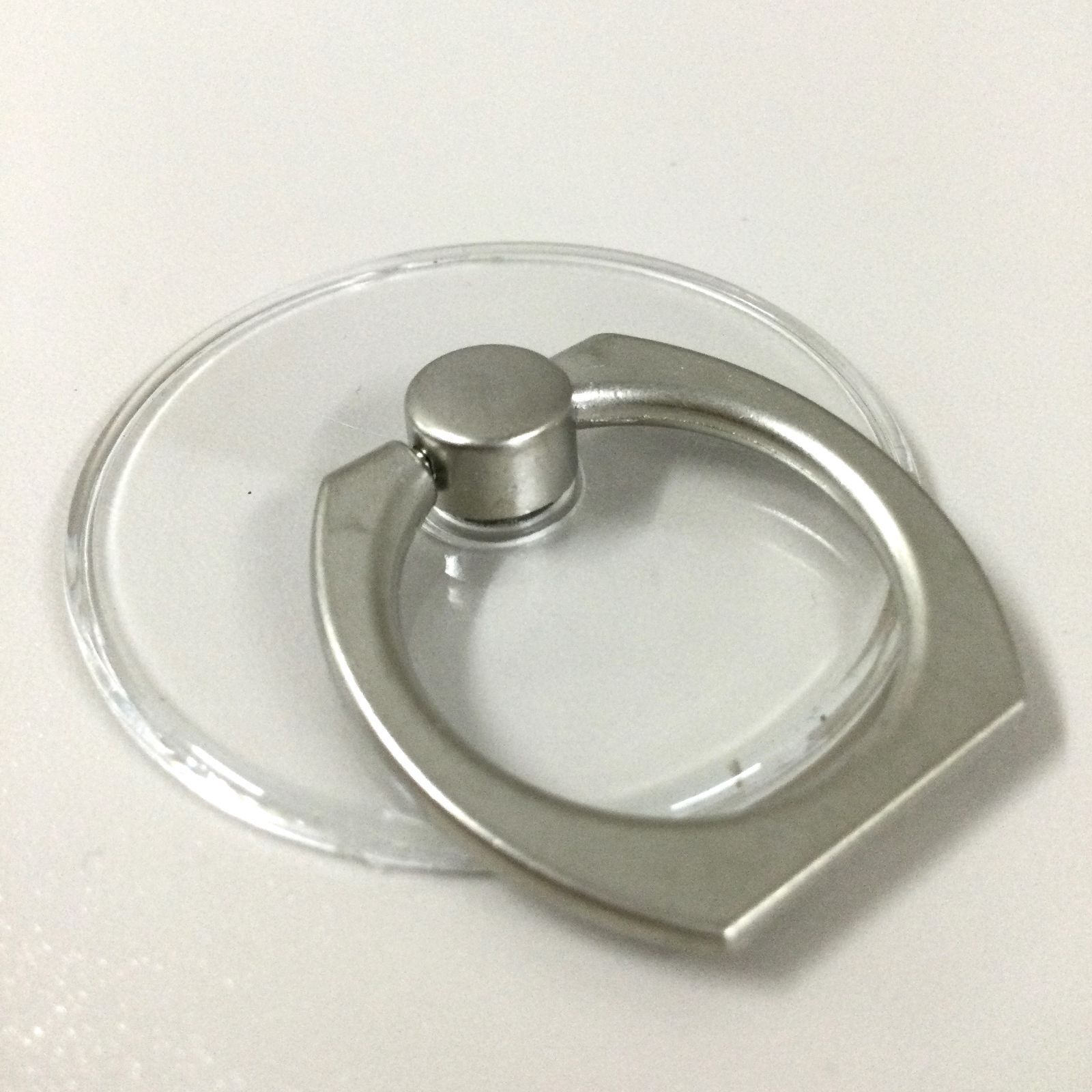 l267【新品・未使用】スマホ リング 丸型タイプ 透明 シルバー