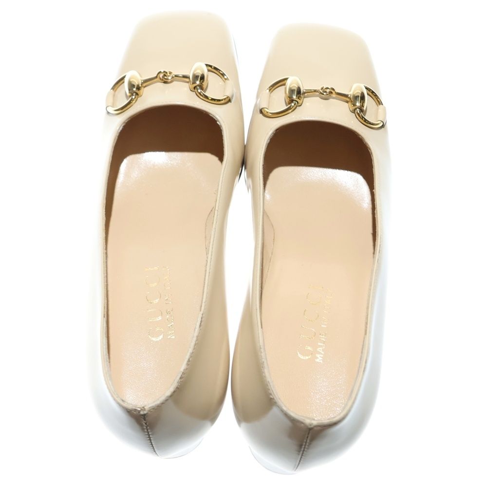 GUCCI (グッチ) ホースビット レザー パンプス ベージュ レディース