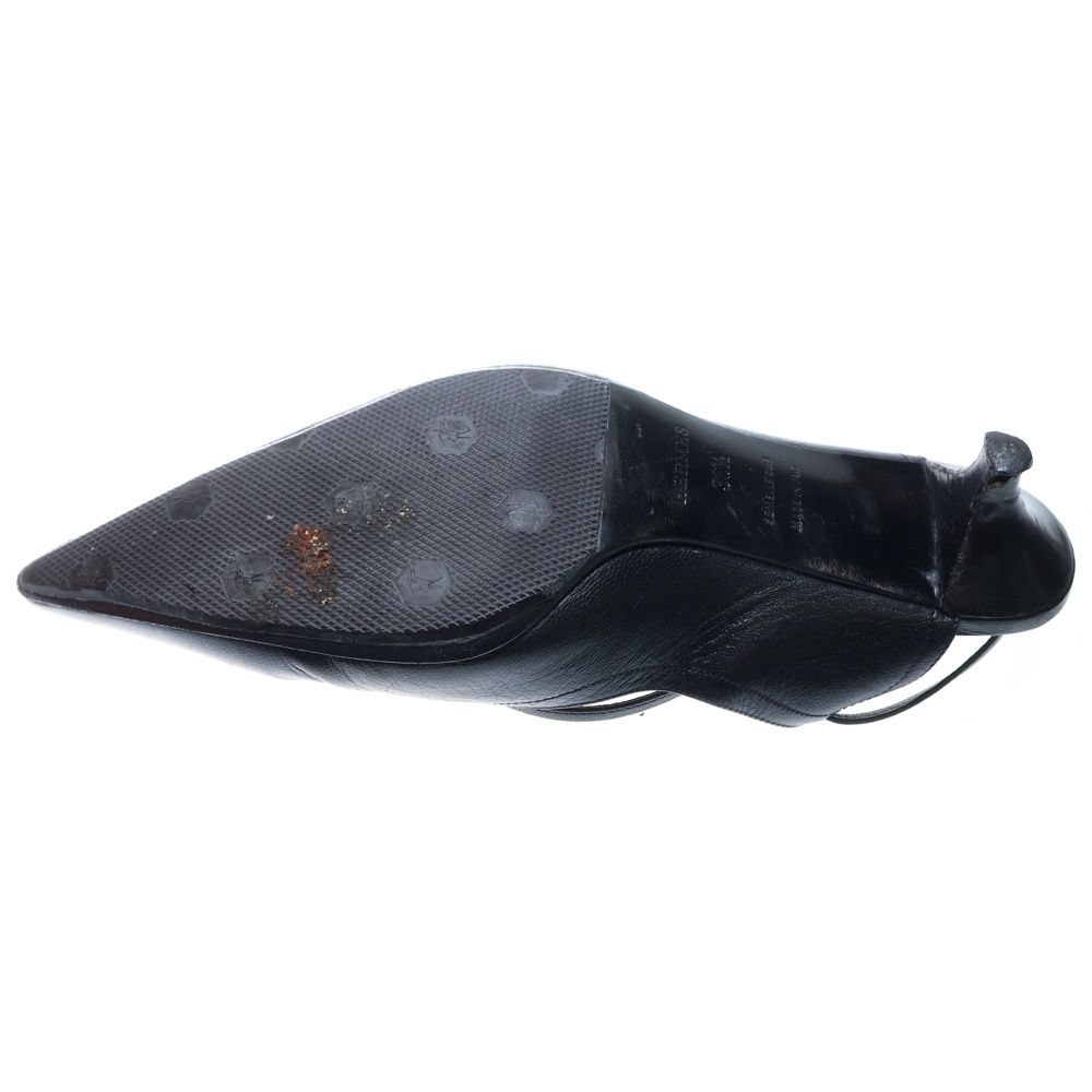 HERMES ブラックレザーサンダル HERMES エルメス ジニアスサンダル メンズ42 ブラック レザー