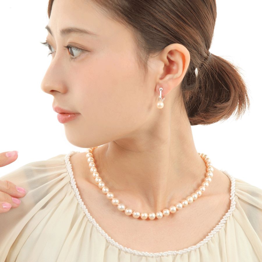 【未使用・箱付き】真珠ネックレス＆ピアスセット 賢島 本真珠 つやたま 品質保証付 本真珠ネックレス＆イヤリングセット or ピアス