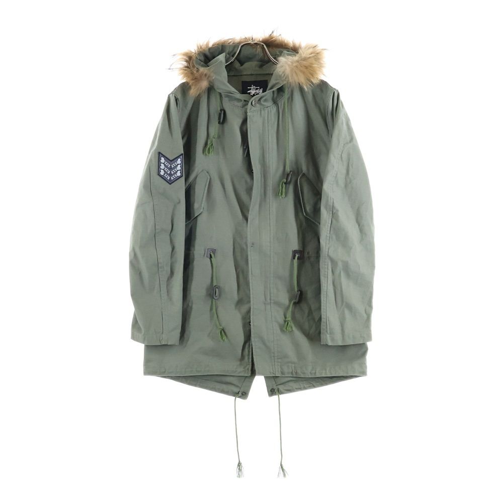 STUSSY (ステューシー) ファー付き アームワッペン ジップアップ