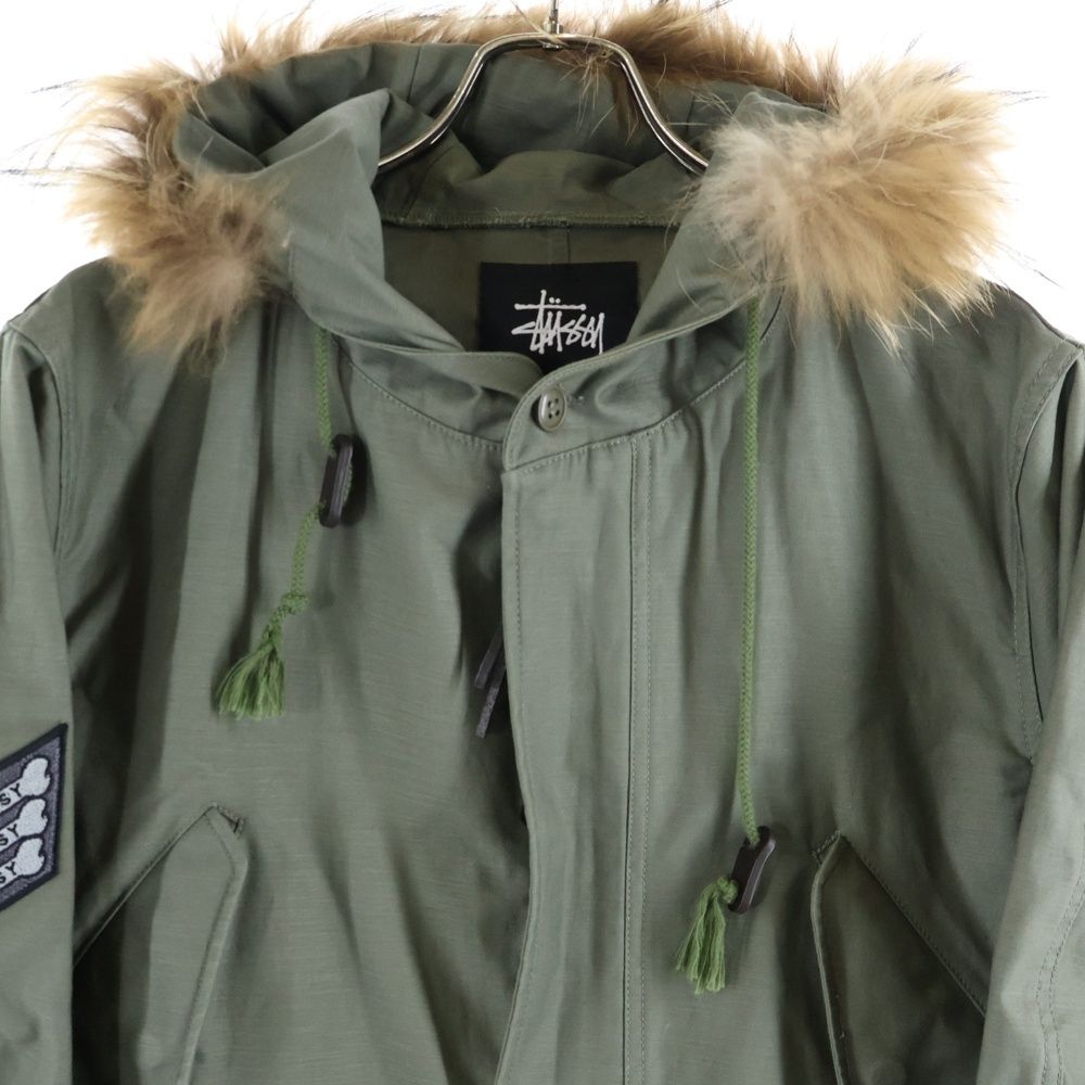 STUSSY (ステューシー) ファー付き アームワッペン ジップアップ