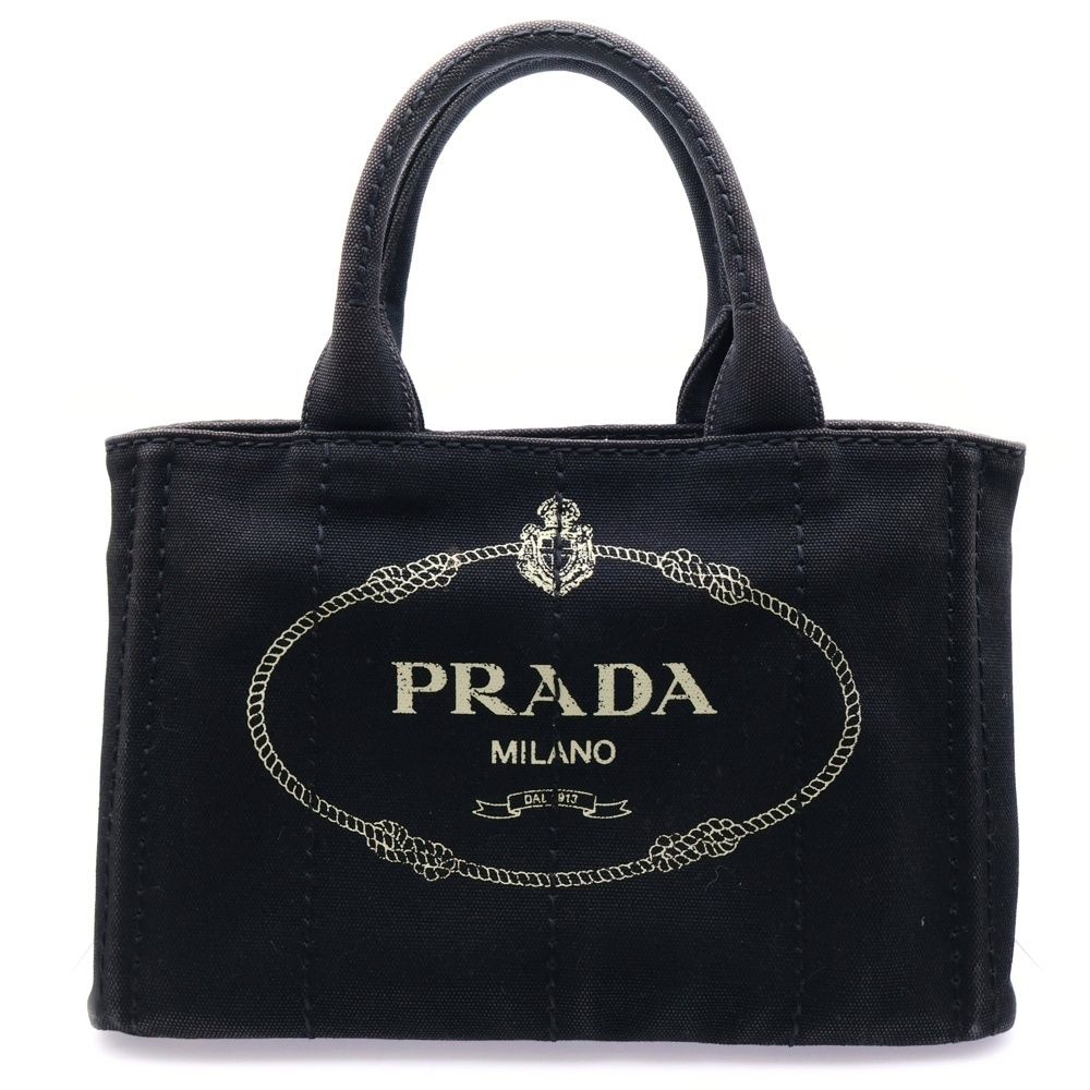 PRADA (プラダ) カナパS トートバッグ ハンドバッグ ブラック デニム
