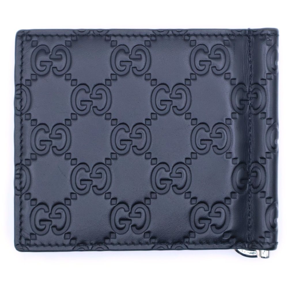 GUCCI エンボス加工レザー マネークリップ GUCCI (グッチ) グッチシマ GGエンボス レザーマネークリップ カード