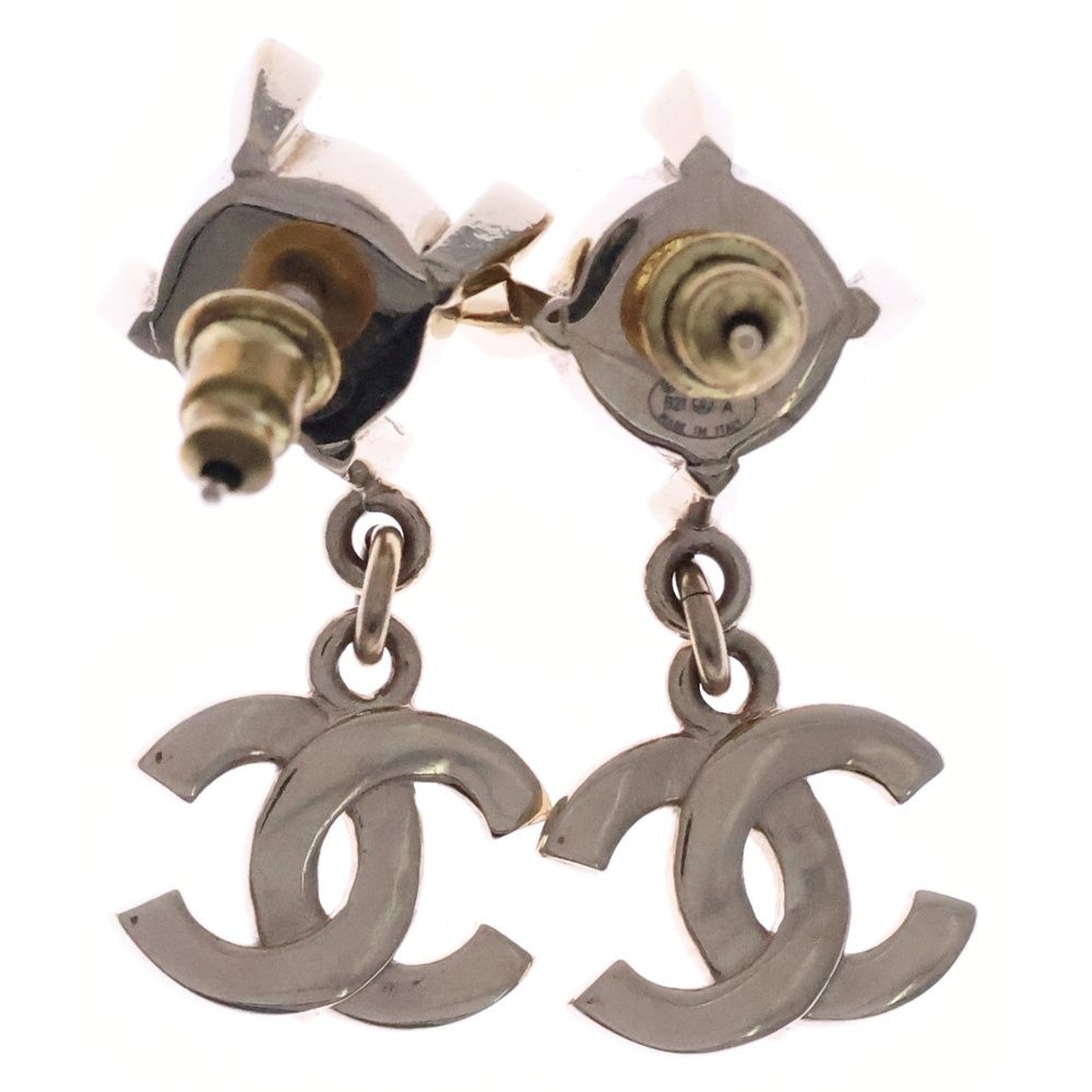 CHANEL (シャネル) ココマーク フェイクパールピアス シャンパン