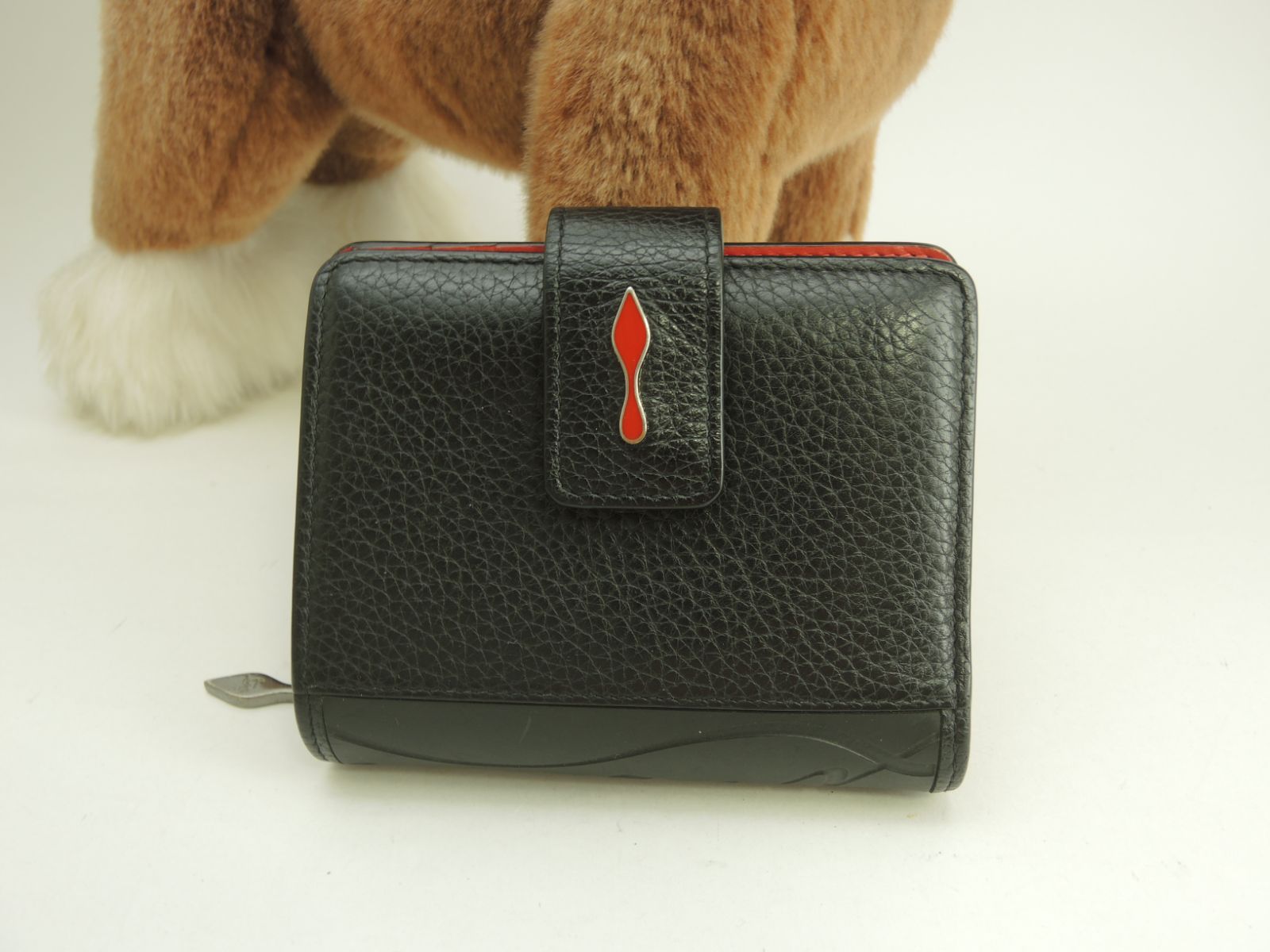 クリスチャンルブタン 2折財布 パロマ レザー黒赤 コンパクト