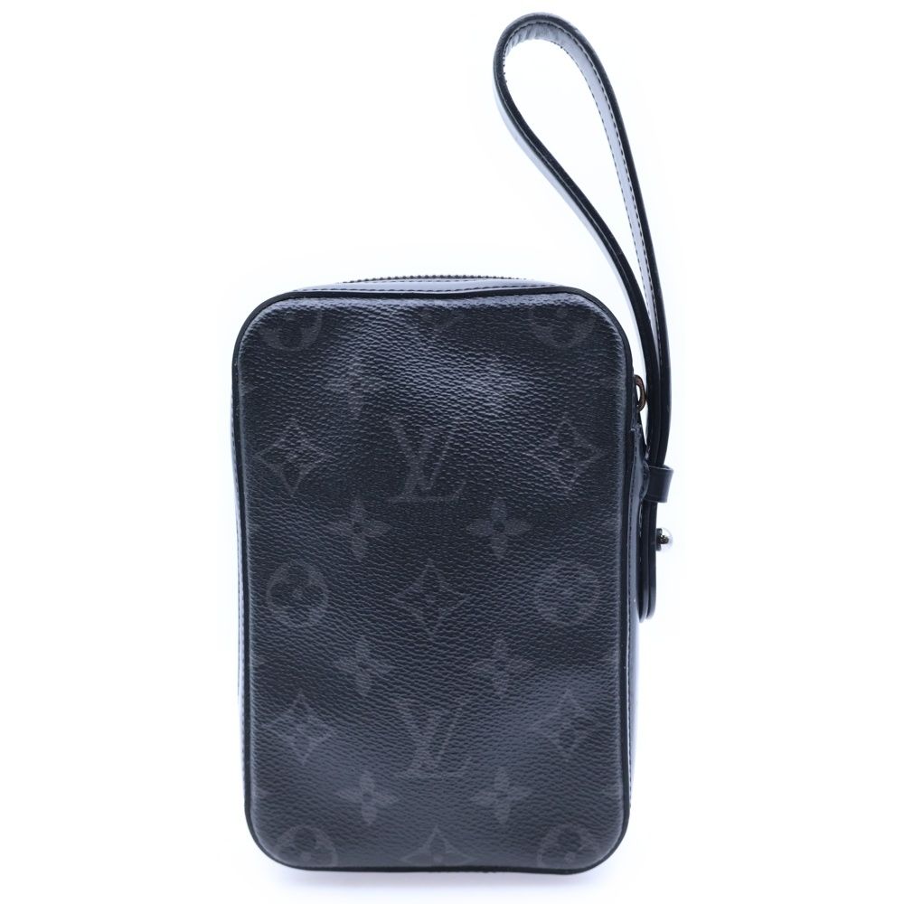 LOUIS VUITTON ルイヴィトン モノグラムエクリプス ボックス クラッチバッグ セカンドバッグ ブラック PVC M 61872 シルバー金具