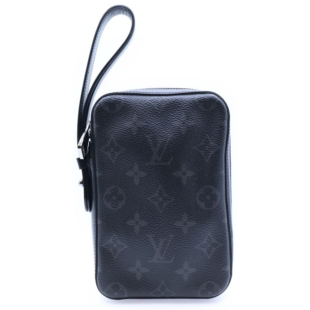 LOUIS VUITTON ルイヴィトン モノグラムエクリプス ボックス クラッチバッグ セカンドバッグ ブラック PVC M 61872 シルバー金具
