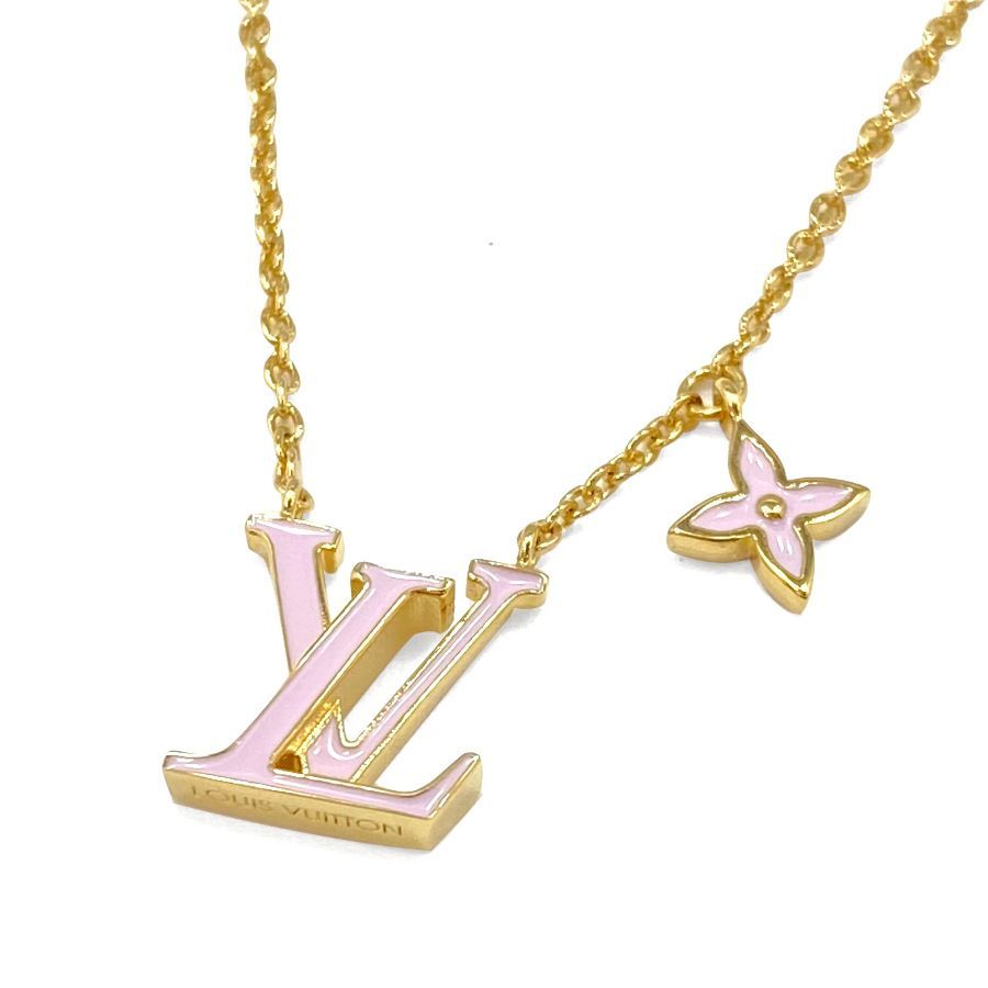 もも　極美品 ルイヴィトン コリエLVアイコニック エナメル ピンク 新品】ルイヴィトン LOUIS VUITTON ネックレス コリエ・LV アイ