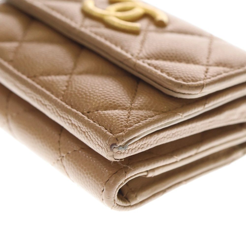 CHANEL (シャネル) マトラッセ スモールフラップウォレット 三つ折り