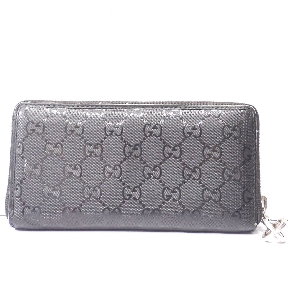GUCCI 長財布　中古品 Ft633651 グッチ 長財布 ラウンドファスナー GG柄 307982 ブラック