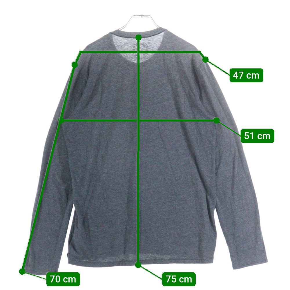 【クロムハーツ】BSフレアボタン｜ダークグレー｜ヘンリーネック｜長袖【JPタグ】 クロムハーツ】BSフレアボタン｜ダークグレー｜ヘンリーネック｜長袖