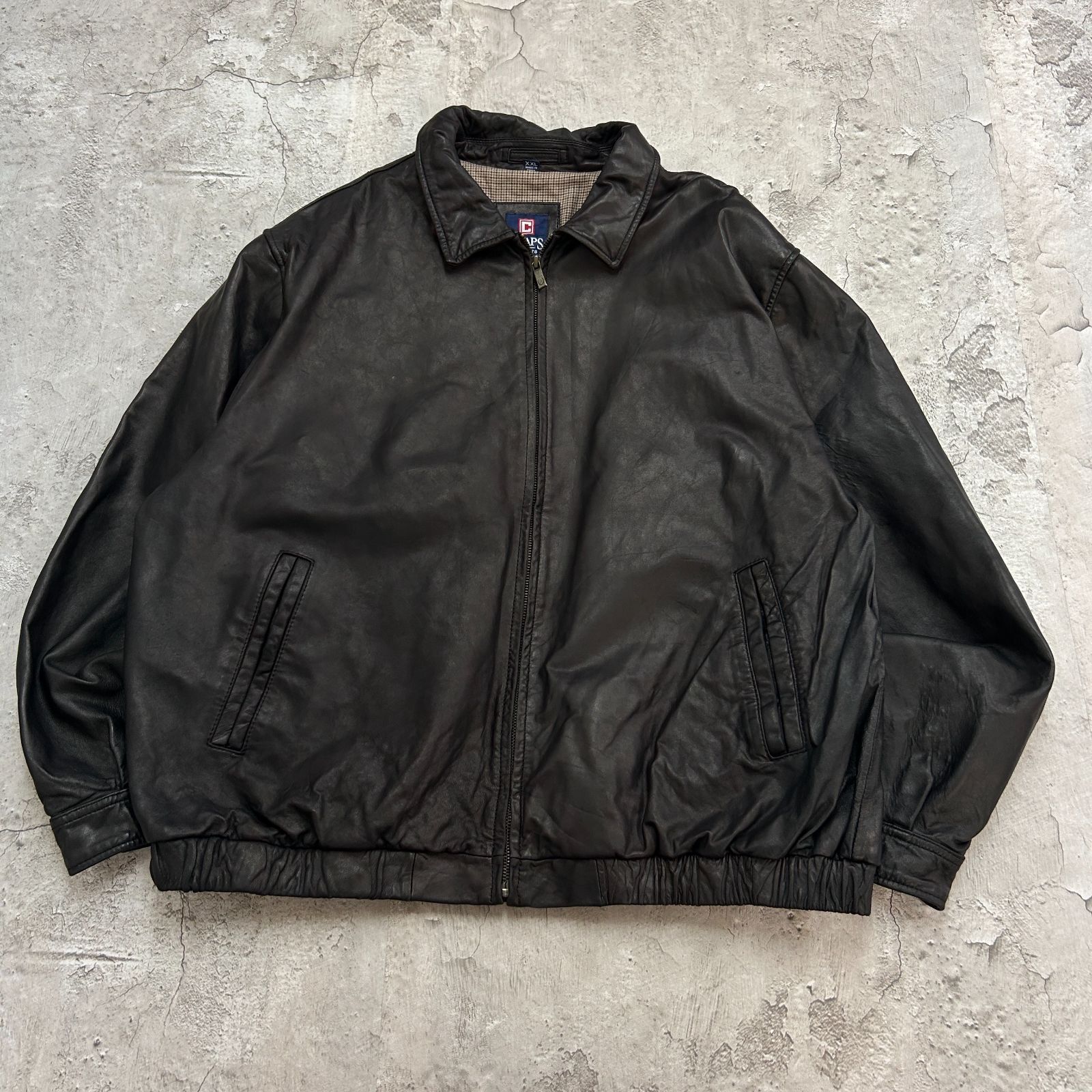 CHAPS チャップス レザーフライトジャケット スイングトップ ブルゾン