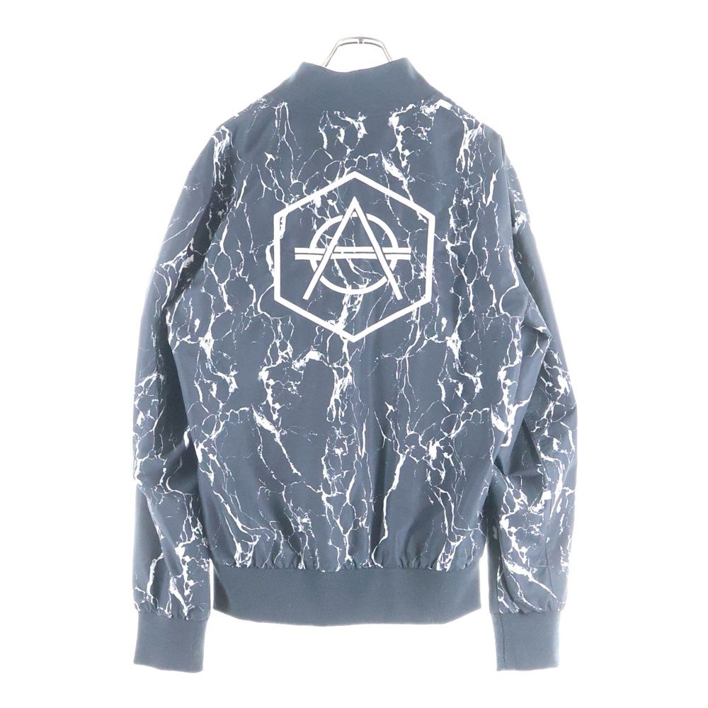 HEXGON (ヘキサゴン) マーブル 総柄 リバーシブル ボンバージャケット ブラック