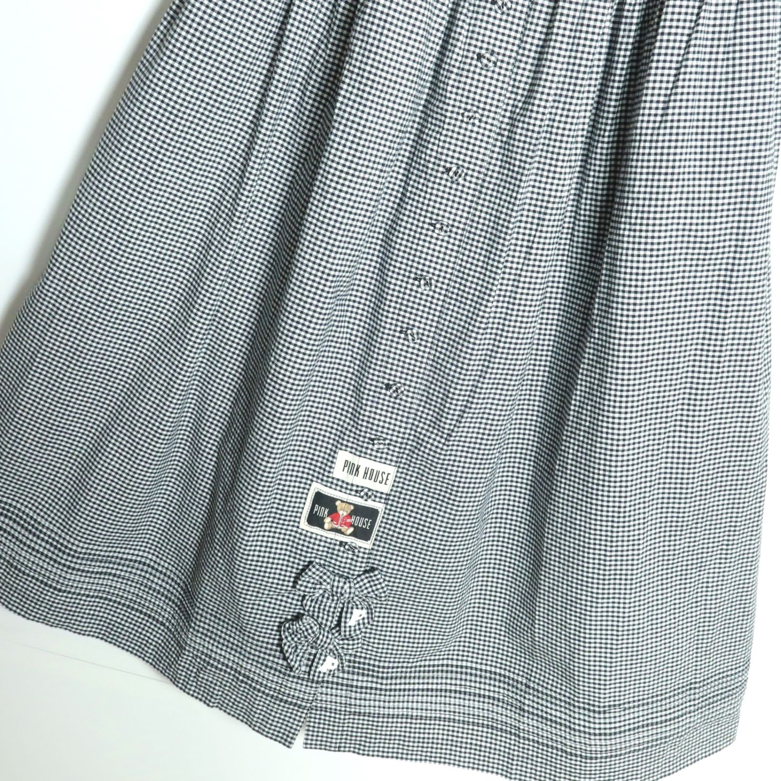 極美品・紙タグ有】ピンクハウス☆リボン付き♪ティアードスカート 黒