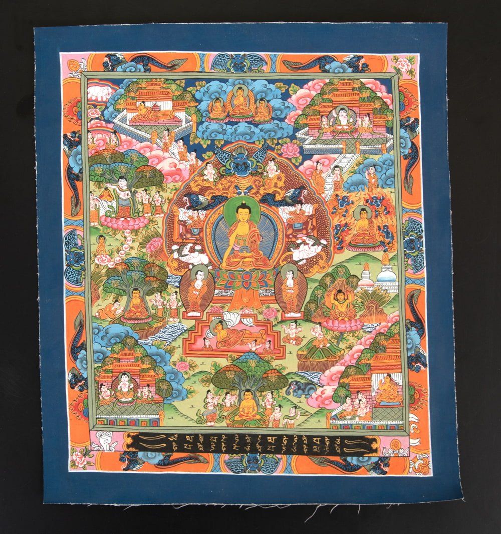 コレクション 〔一点物〕タンカ - 釈迦牟尼仏曼荼羅[31cm x 35cm