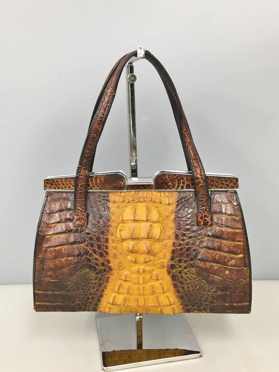 ハンドバッグ クロコダイル レザー ブラウン系 2510LR260 - メルカリ
