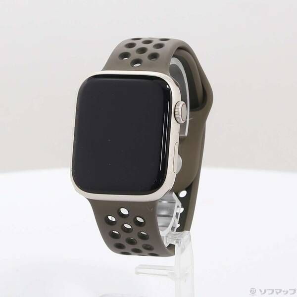 本物保証，爆買い 〔中古品〕 Apple Watch Series 7 GPS + Cellular 45mm スターライトアルミニウムケース オリーブグレー／カーゴカーキNikeスポーツバンド【196】 Apple Watch本体