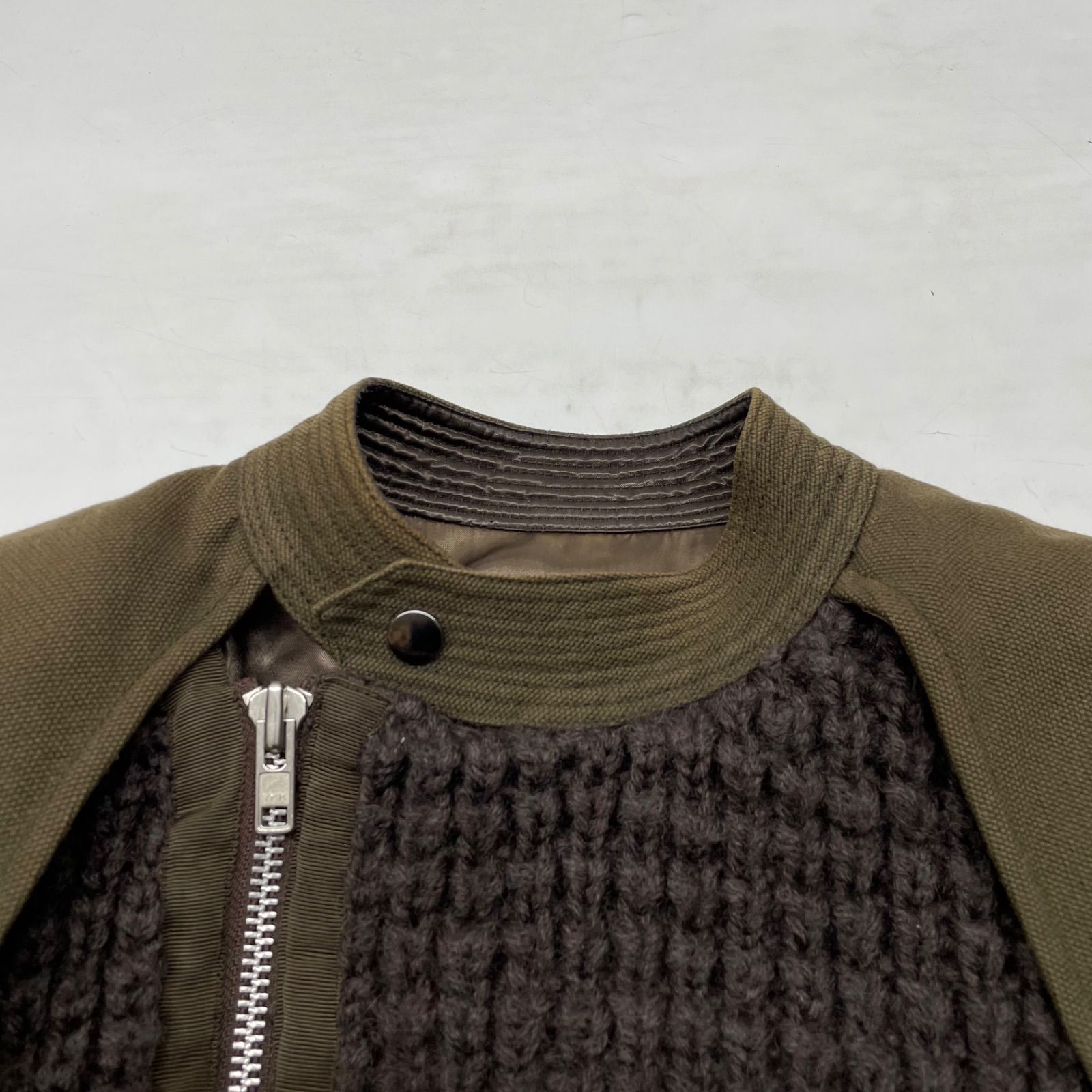 sacai サカイ ニット ライダース ジャケット 異素材 ドッキング