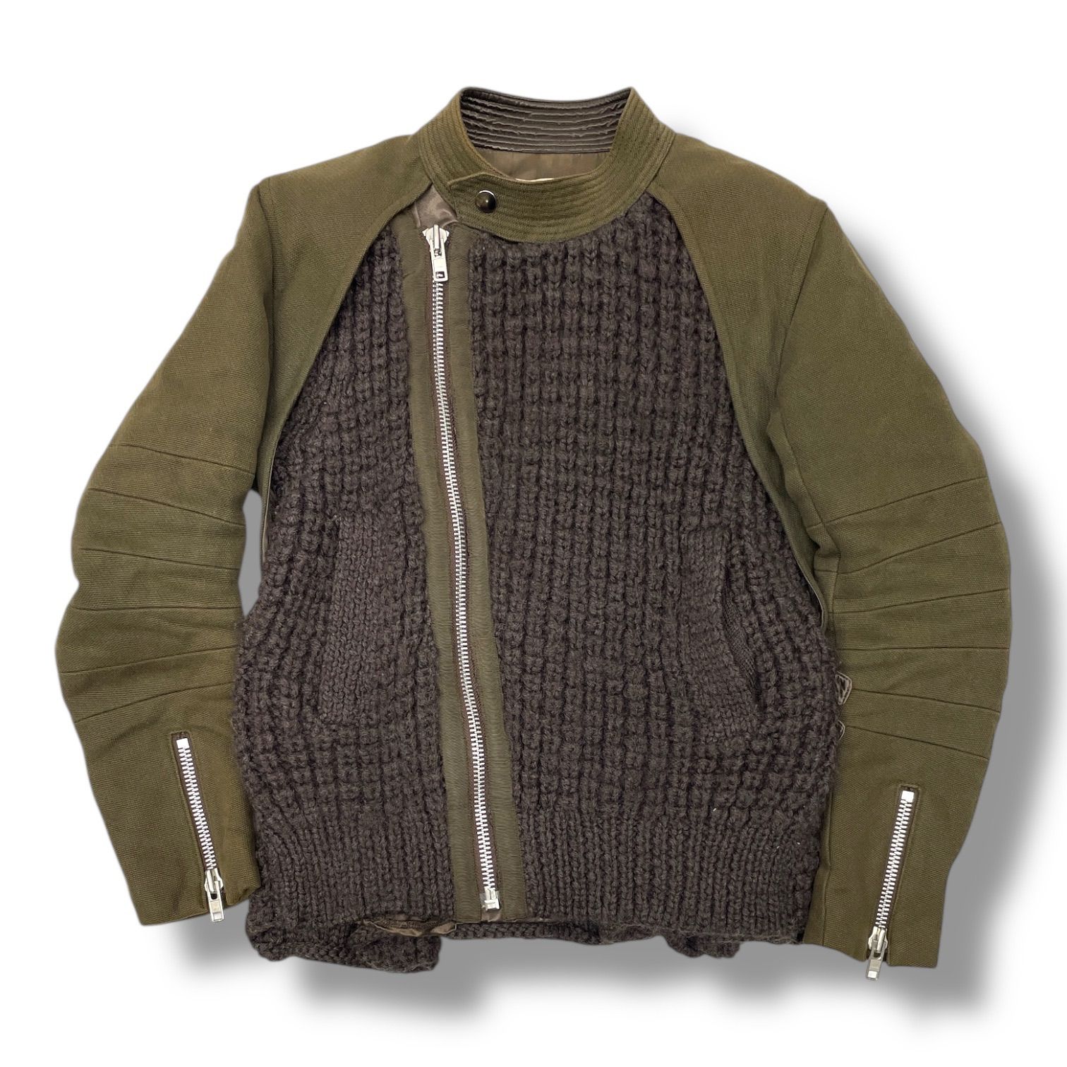 sacai サカイ ニット ライダース ジャケット 異素材 ドッキング