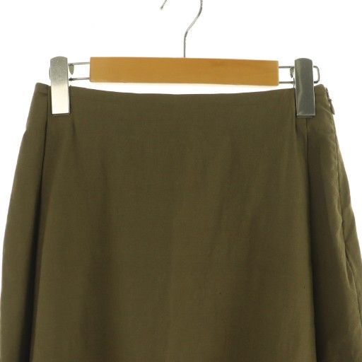マルニ MARNI フレアスカート ロング リネン混 ストレッチ 38 カーキ