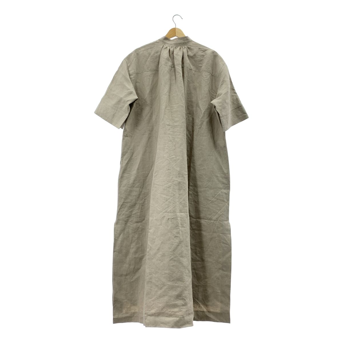 【美品】ユニオンランチ/フレンチリネンバンドカラーロングワンピース/ロンハーマン 美品】 UNION LAUNCH / ユニオンランチ | フレンチリネン バンドカラー