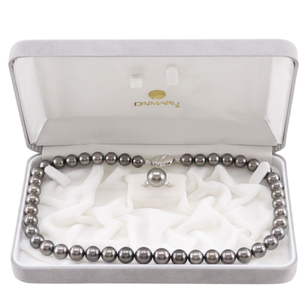 ネックレスセット 13.0ｍｍ Pt 900プラチナ×パール×ダイヤモンド 11.5号 0.25 レディース 8.1 g リング 指輪