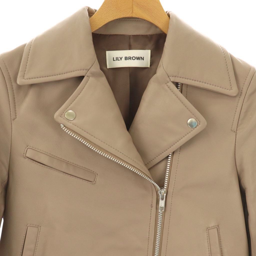 LILY BROWN ダブルライダースジャケット リリーブラウン Lily Brown ダブルライダースジャケット ラムレザー 0