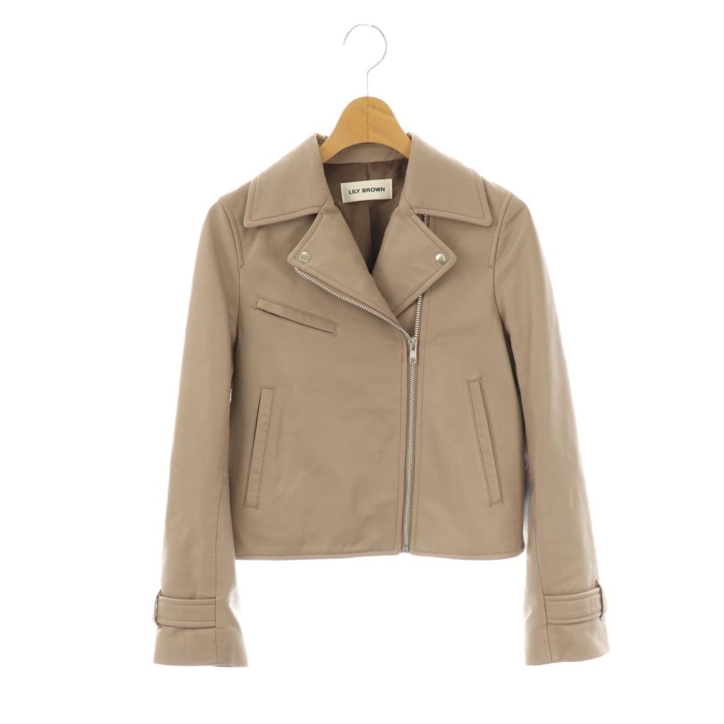 LILY BROWN ダブルライダースジャケット リリーブラウン Lily Brown ダブルライダースジャケット ラムレザー 0