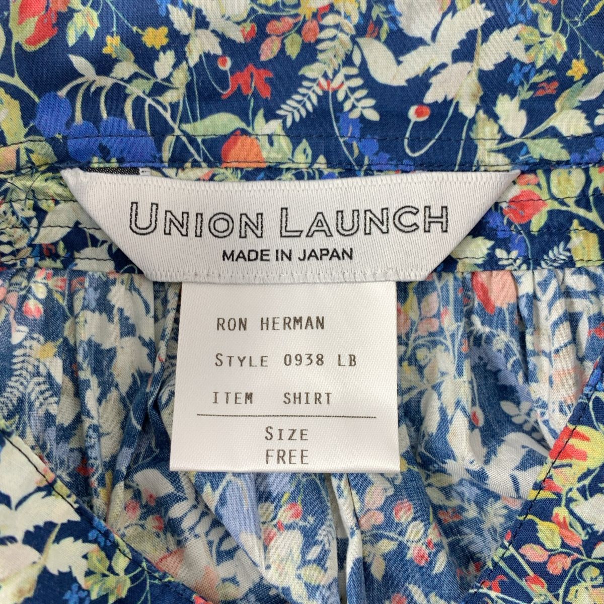 ユニオンランチ UNION LAUNCH ロンハーマン別注 リバティプリント UNION LAUNCH / ユニオンランチ | × Ron Herman / ロンハーマン別注
