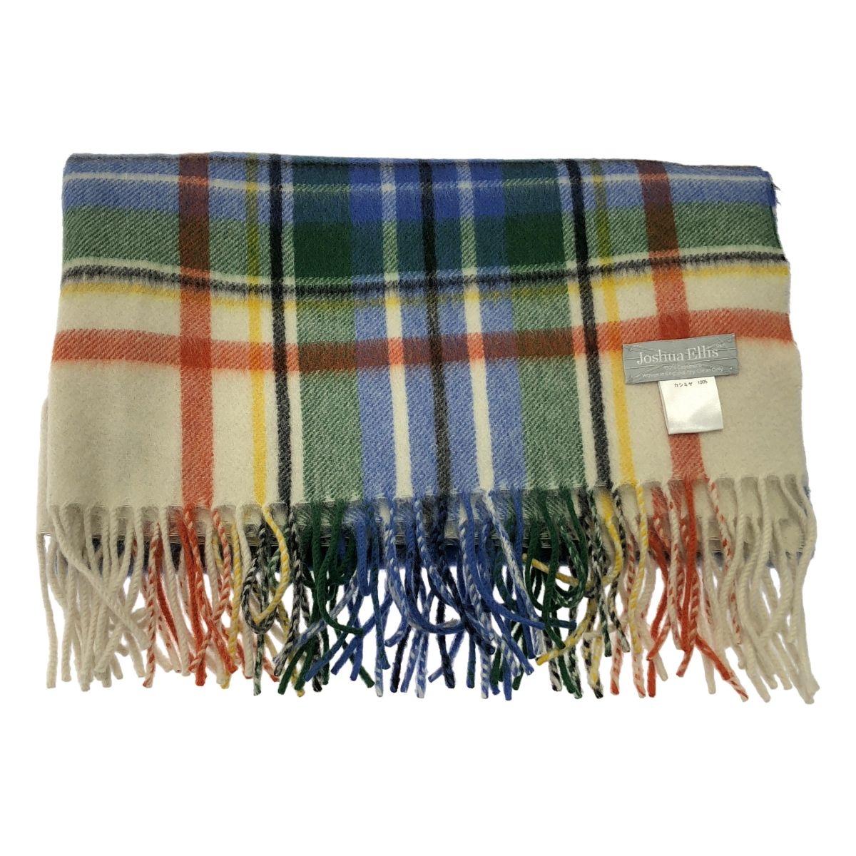カシミヤ ブロックチェックストール（スカーフ & ストール）｜Joshua Ellis（ジョシュア エリス）｜  STRASBURGO｜ストラスブルゴ公式通販 ジョシュア エリス 大判 マフラー ストール チェック マルチカラー カシミヤ
