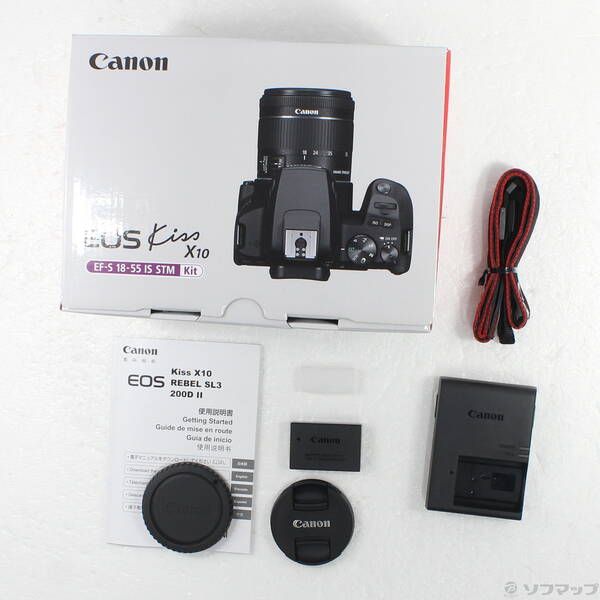 中古品〕 EOS Kiss X10 EF-S18-55 IS STM レンズキット ブラック【305