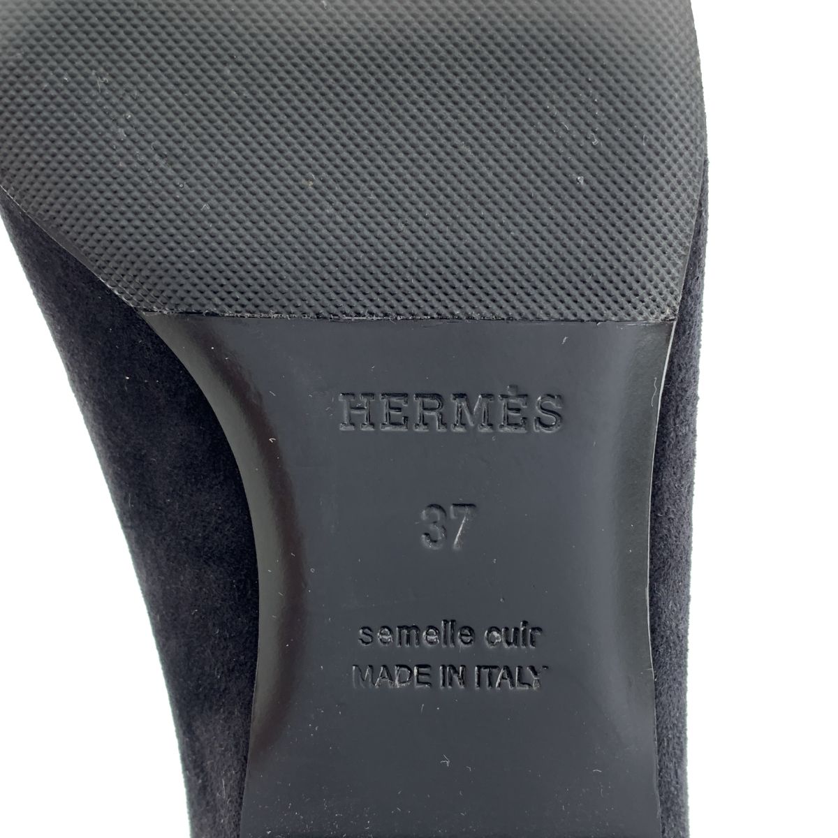 美品 エルメス スエード ラウンドトゥ フラット パンプス バイカラー 黒 37 美品 エルメス スエード ラウンドトゥ フラット パンプス バイカラー