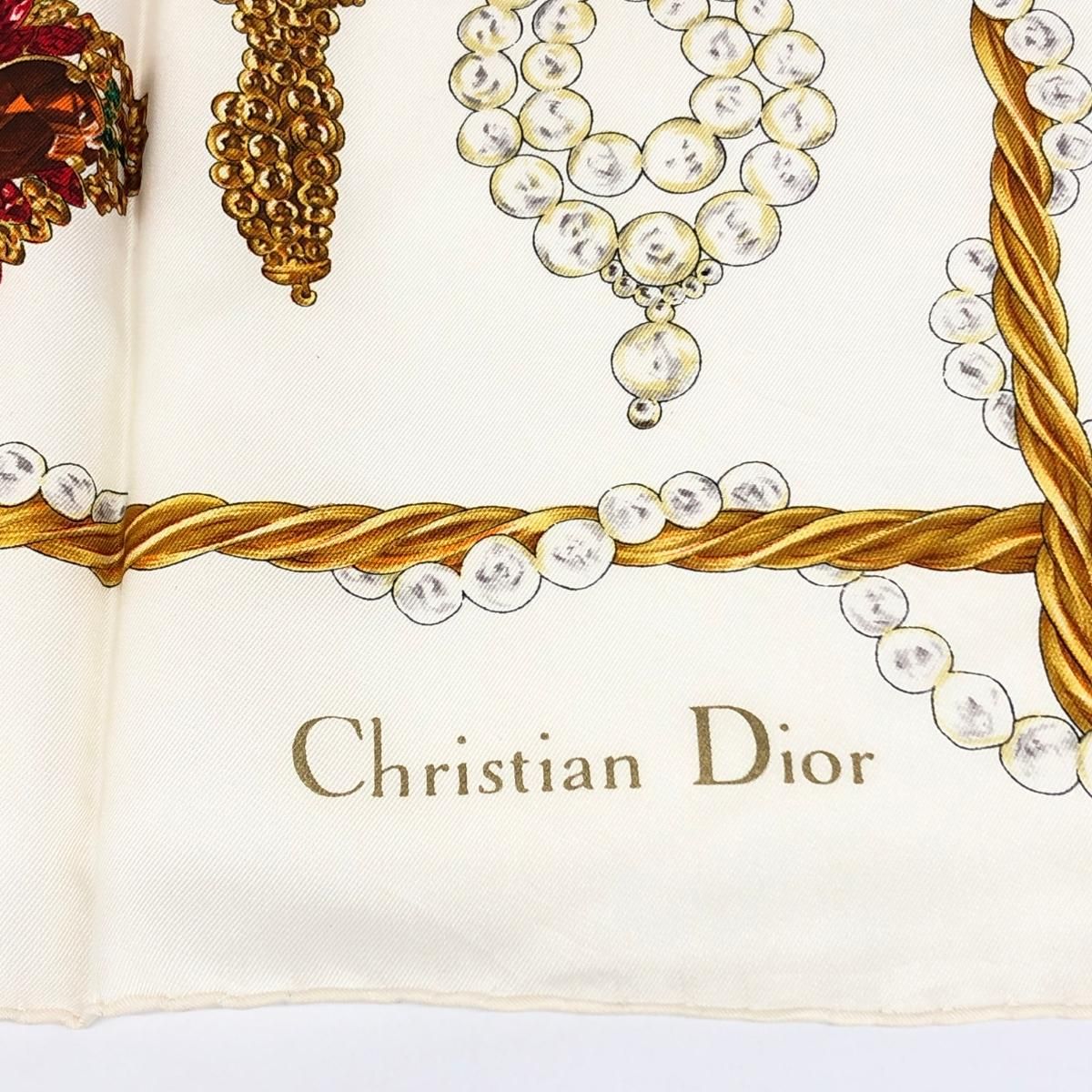 Christian Dior クリスチャンディオール スカーフ ビジューロゴ柄