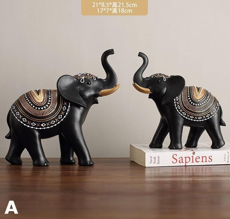  オブジェ 象 2個セット 置物 おしゃれ かわいい 縁起物 風水グッズ インテリア ホワイト ブラック ギフト プレゼント リビングルーム モダン小物 置物 インテリア小物