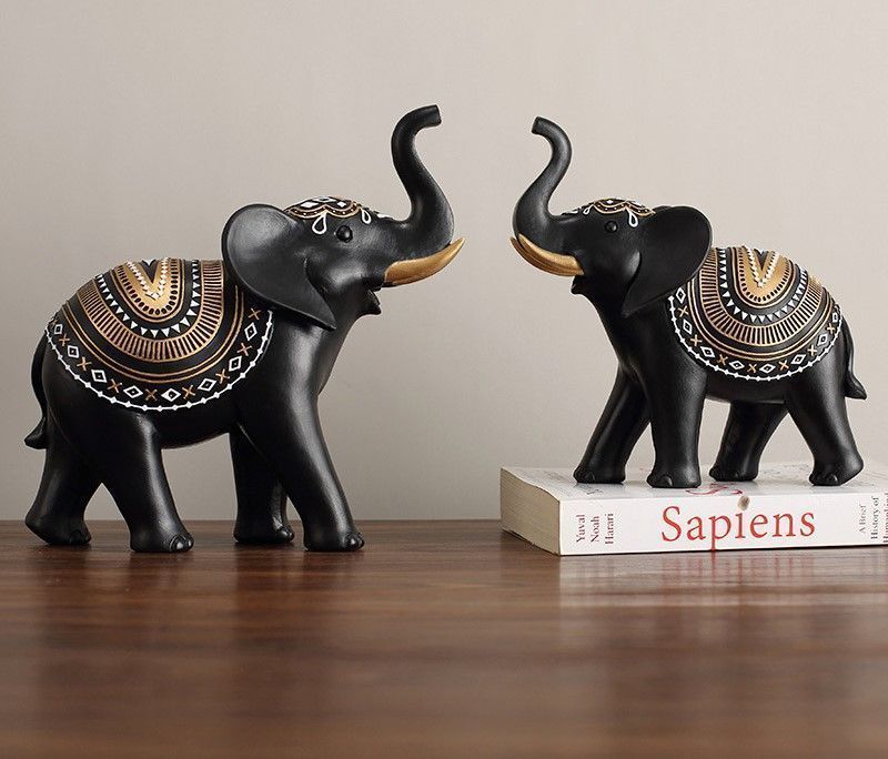 オブジェ 象 セット 置物 おしゃれ かわいい 縁起物 風水グッズ インテリア ホワイト ブラック ギフト プレゼント リビングルーム