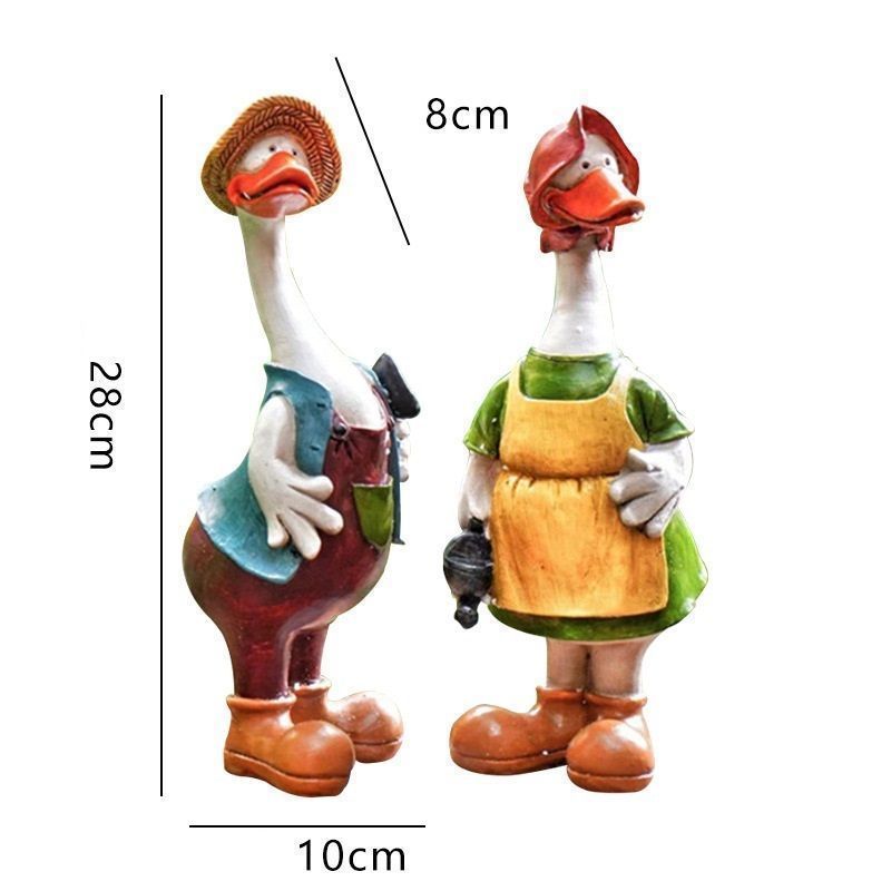 オブジェ アヒル カントリー風 ペアセット オーナメント 置物 アート おしゃれ かわいい インテリア 雑貨 リビングルーム プレゼント