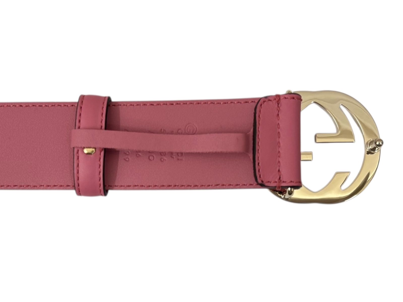 GUCCI (グッチ) GGバックル レザーベルト 全長102cm 546386 ピンク