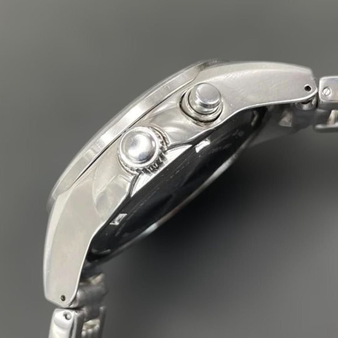 動作OK】SEIKO SUS 1/100クロノグラフ 7T52-6B00 青ブルー文字盤 QZ
