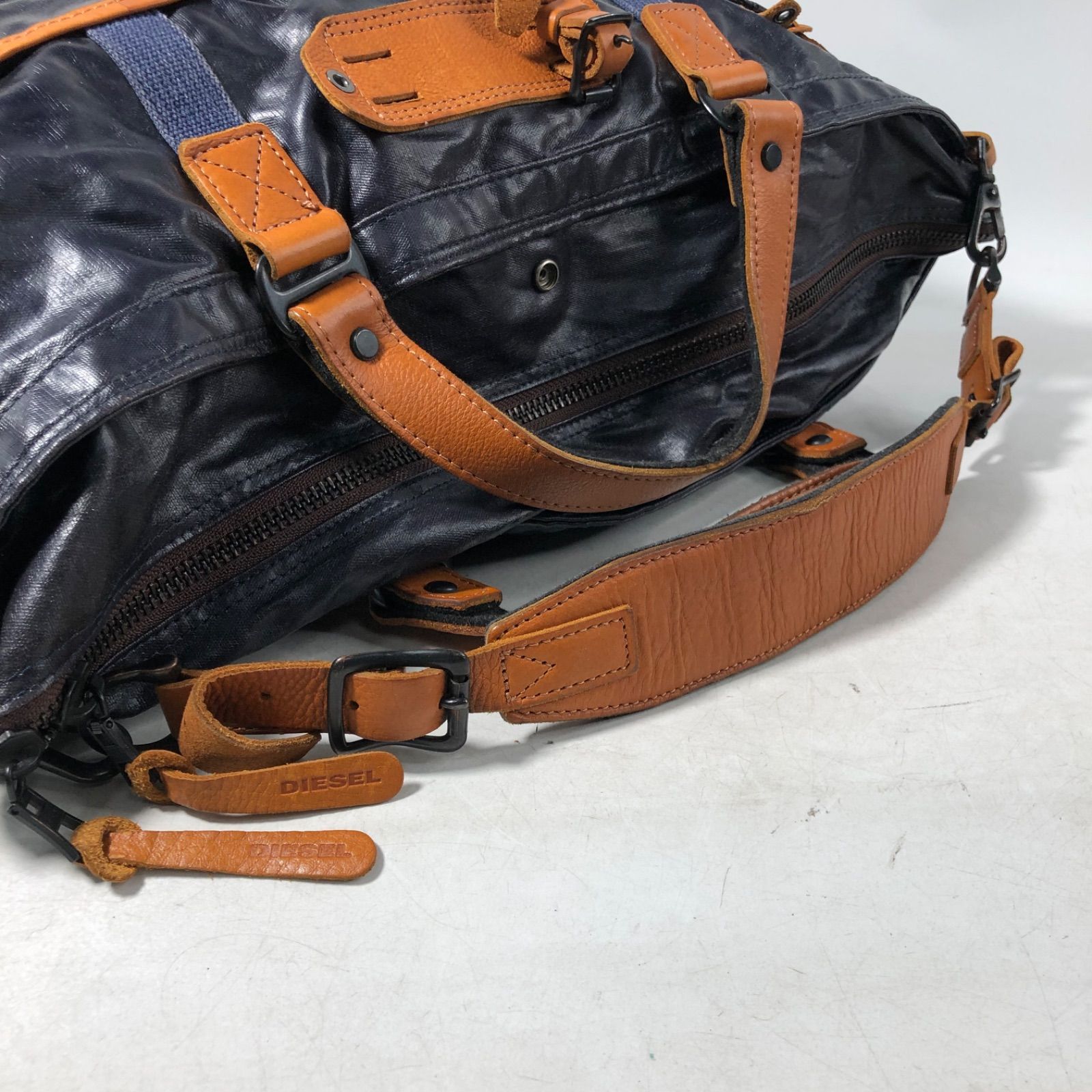 A1121-3-5 DIESEL ディーゼル メンズ トートバッグ 2WAY 牛革 ナイロン