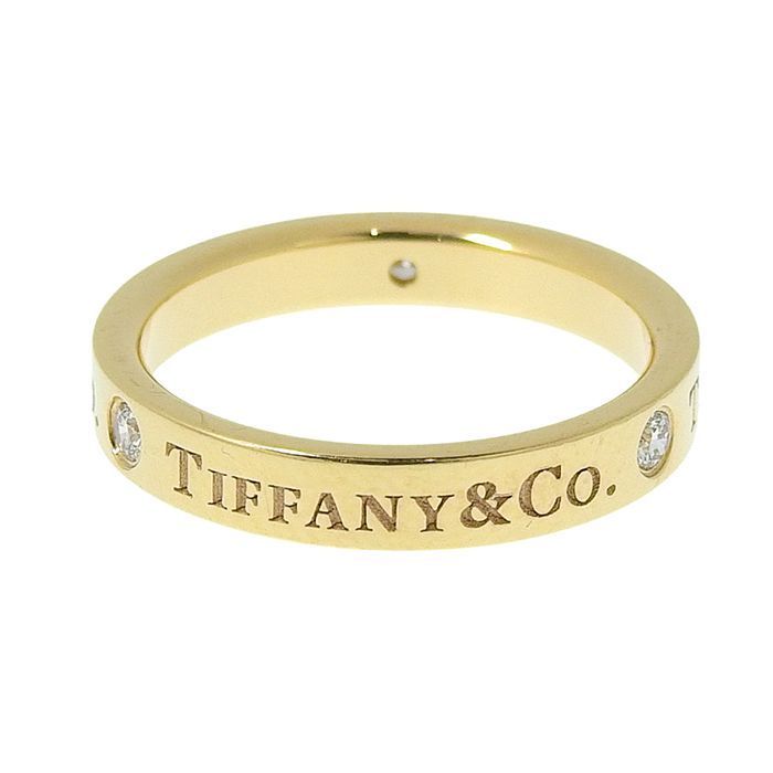 TIFFANY & Co. ティファニー フラットバンド ダイヤ リング K18PG 750