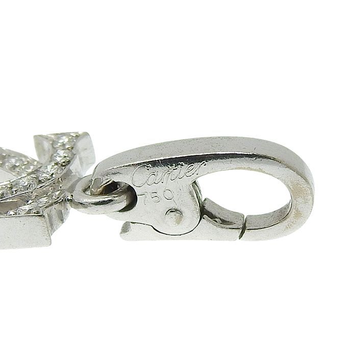 CARTIER カルティエ 2Cチャーム ダイヤ ペンダントトップ K18WG 750
