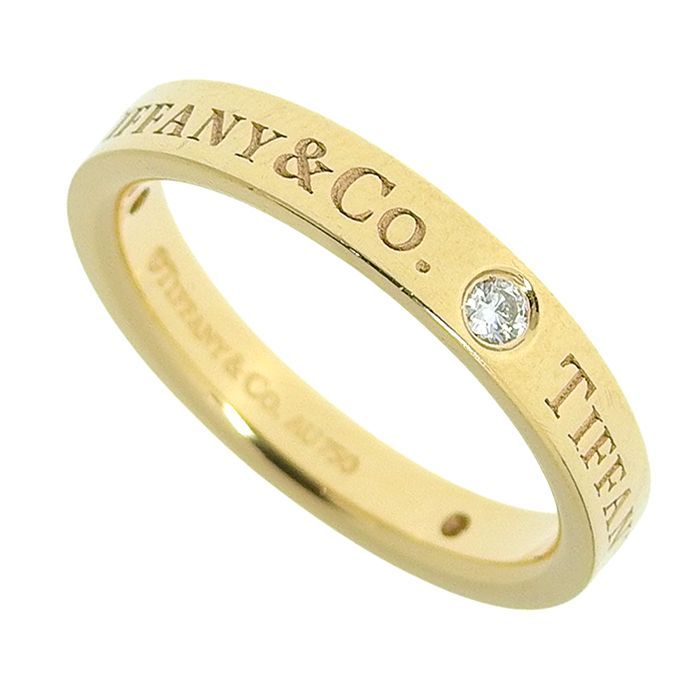 TIFFANY & Co. ティファニー フラットバンド ダイヤ リング K18PG 750