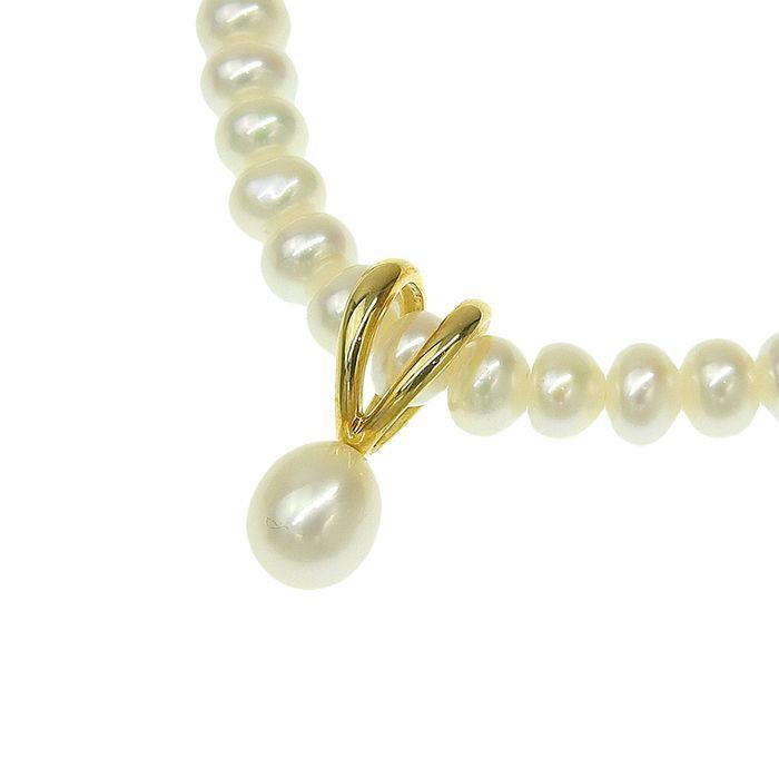 MIKIMOTO ミキモト デザイン パール ネックレス K18YG 750 イエロー