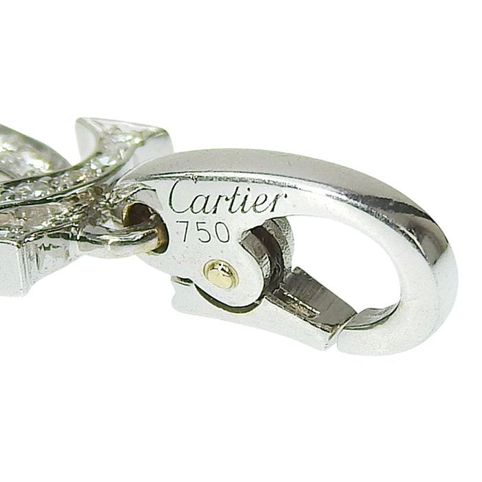 CARTIER カルティエ 2Cチャーム ダイヤ ペンダントトップ K18WG 750