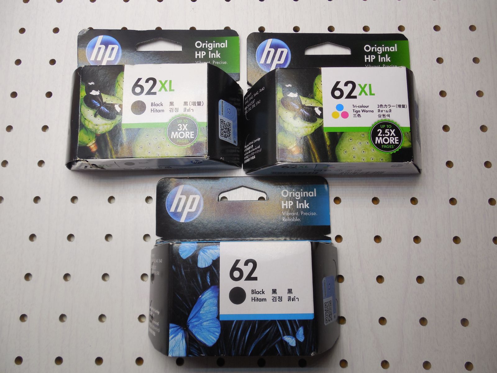 R1885】 純正インクカートリッジ HP 62 62XL 3個セット - メルカリ