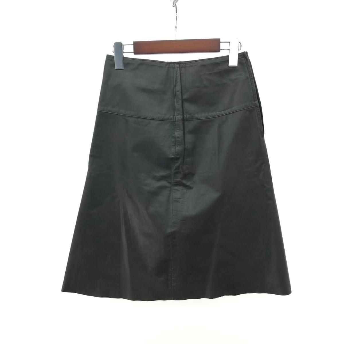 agnes b. アニエスベー レザースカート サイズ:36 フランス製 牛革  