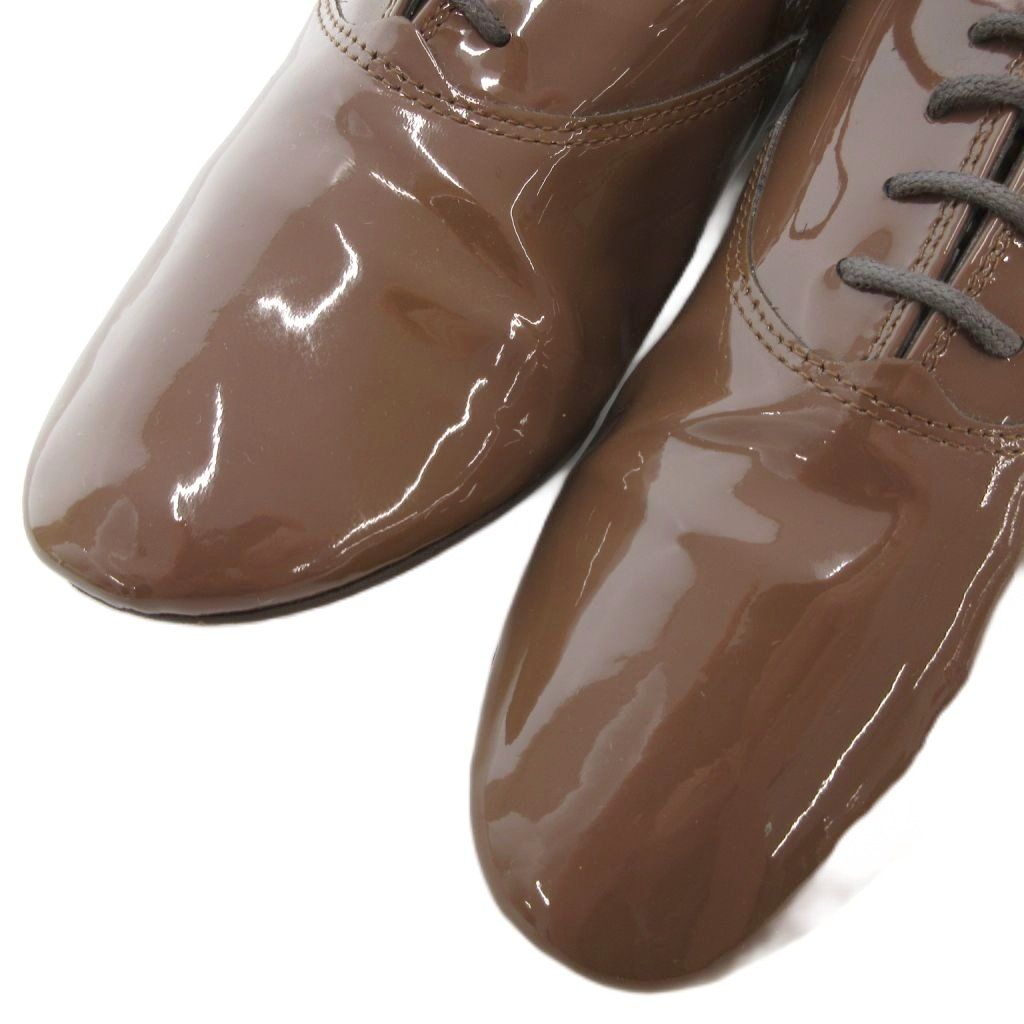 レペット Repetto レースアップシューズ 37 茶 ブラウン エナメル /AE